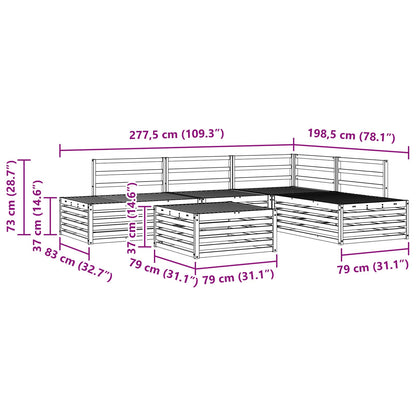 vidaXL 6 pcs Outdoor Sofa Set White
