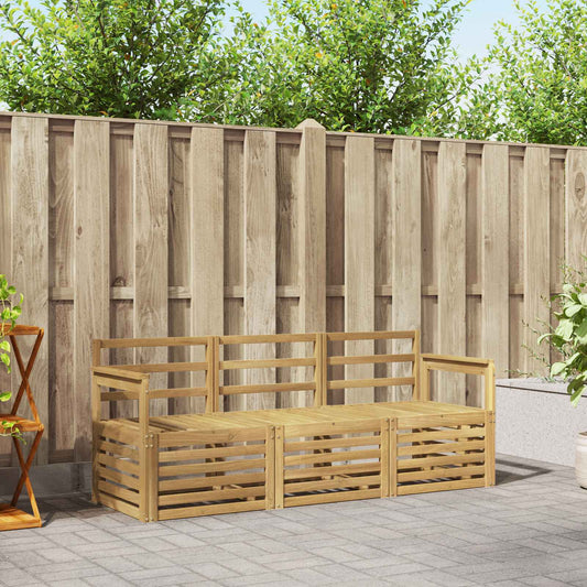 vidaXL Outdoor Sofa Set 3 pcs White Solid Acacia Wood
