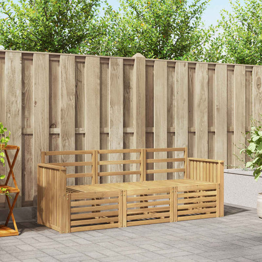 vidaXL Outdoor Sofa Set 3 pcs White Solid Acacia Wood