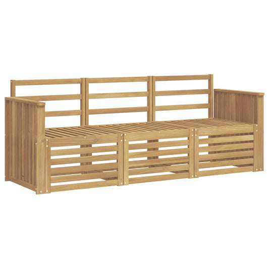 vidaXL Outdoor Sofa Set 3 pcs White Solid Acacia Wood