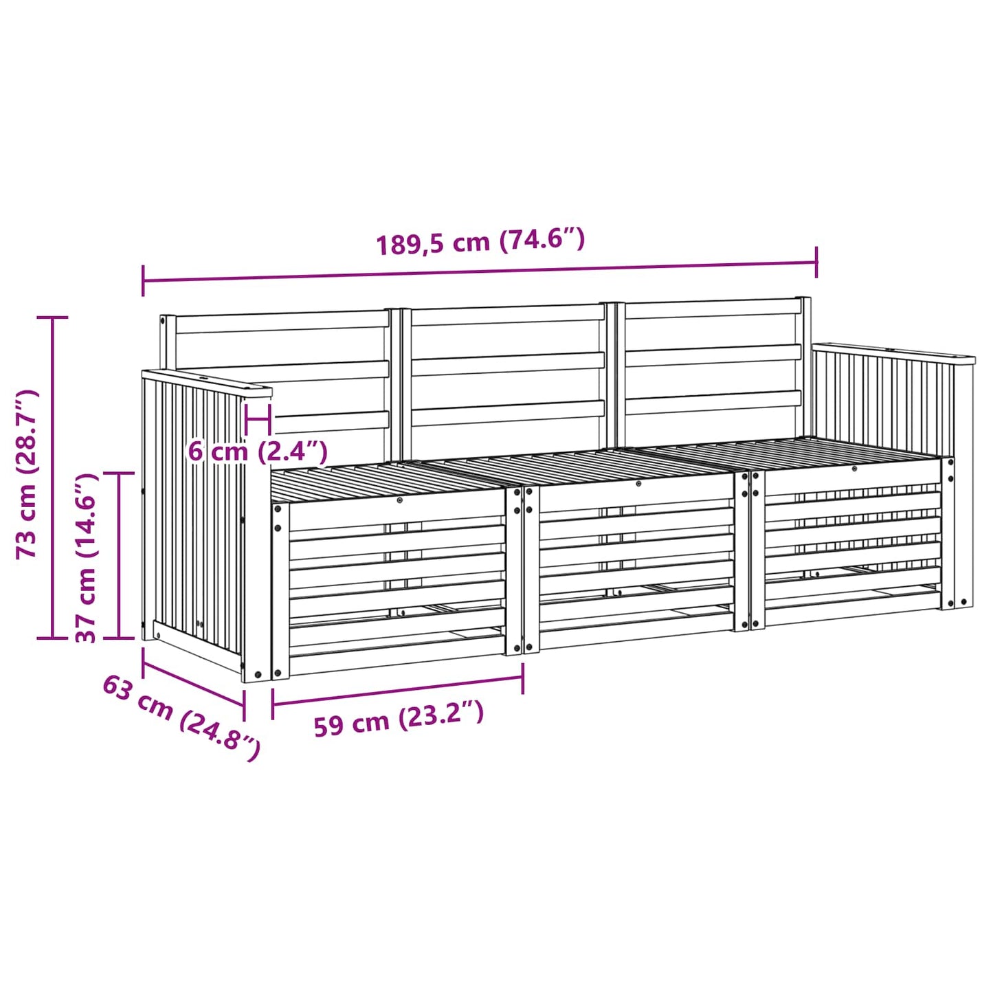 vidaXL Sofa Sets Solid Acacia Wood