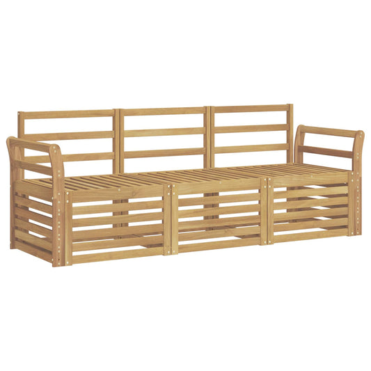 vidaXL Outdoor Sofa Set 3 pcs White Solid Acacia Wood
