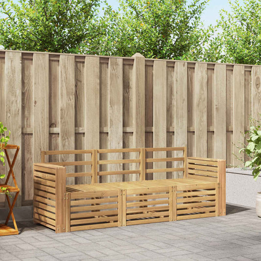 vidaXL Outdoor Sofa Set 3 pcs White Solid Acacia Wood