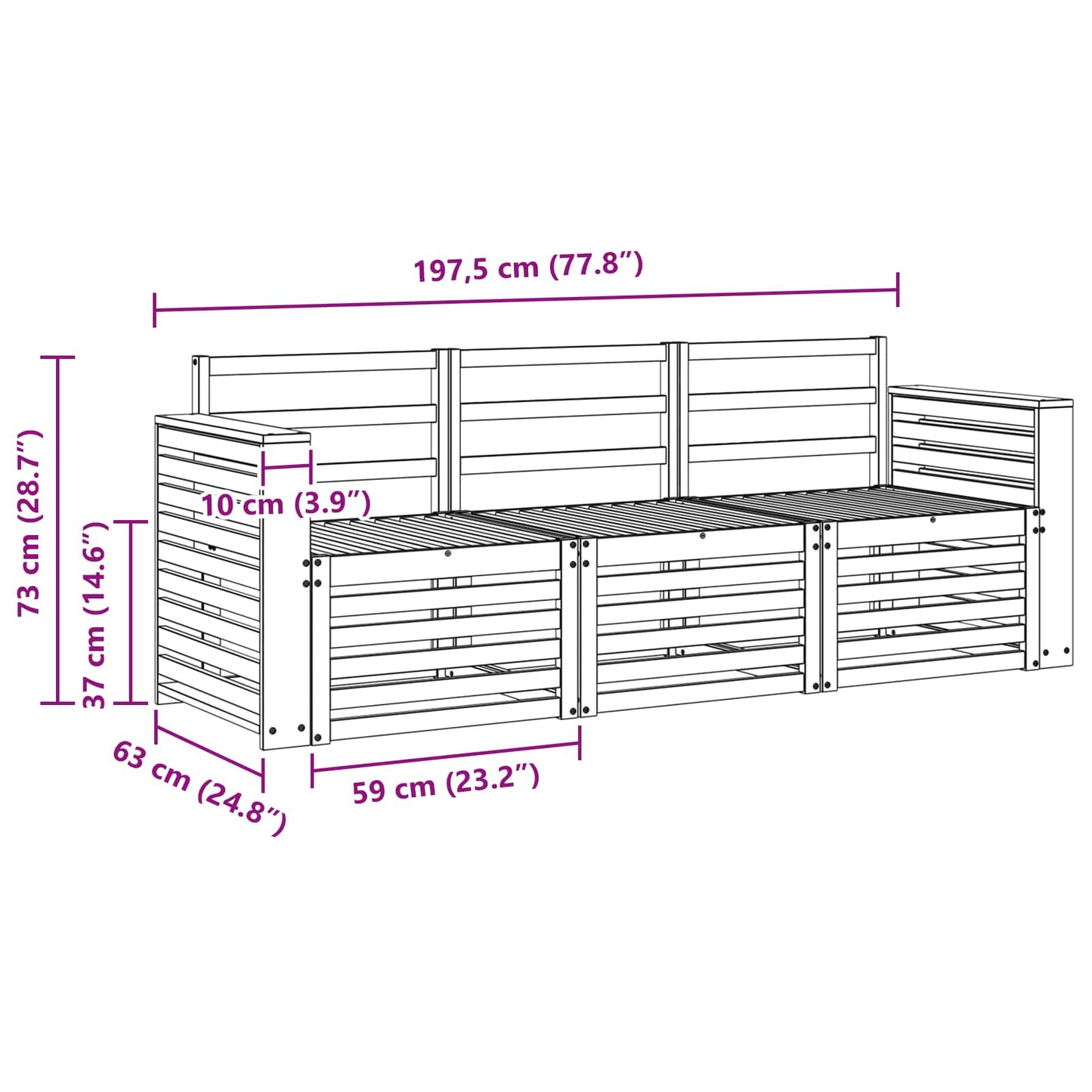 vidaXL Sofa Sets Solid Acacia Wood