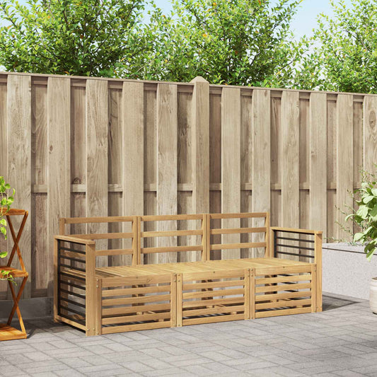 vidaXL Outdoor Sofa Set 3 pcs White Solid Acacia Wood