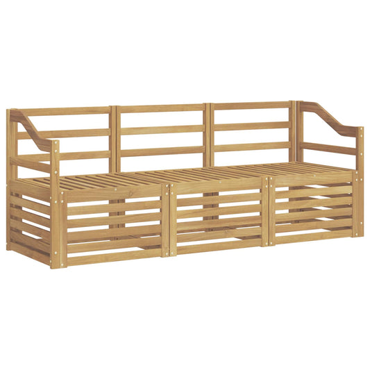vidaXL Outdoor Sofa Set 3 pcs White Solid Acacia Wood