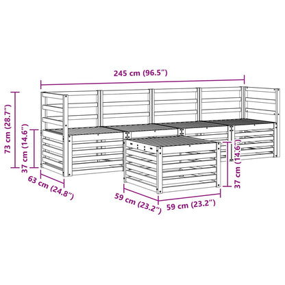vidaXL Outdoor Sofa Set 5 pcs White Solid Acacia Wood