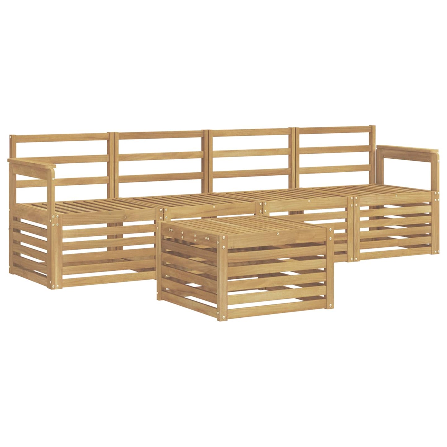 vidaXL Outdoor Sofa Set 5 pcs White Solid Acacia Wood