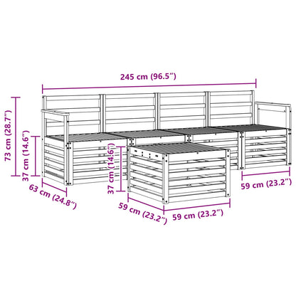 vidaXL Outdoor Sofa Set 5 pcs White Solid Acacia Wood