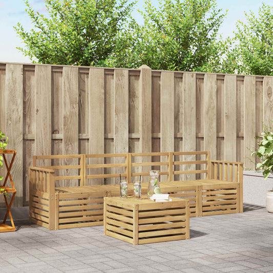 vidaXL Outdoor Sofa Set 5 pcs White Solid Acacia Wood