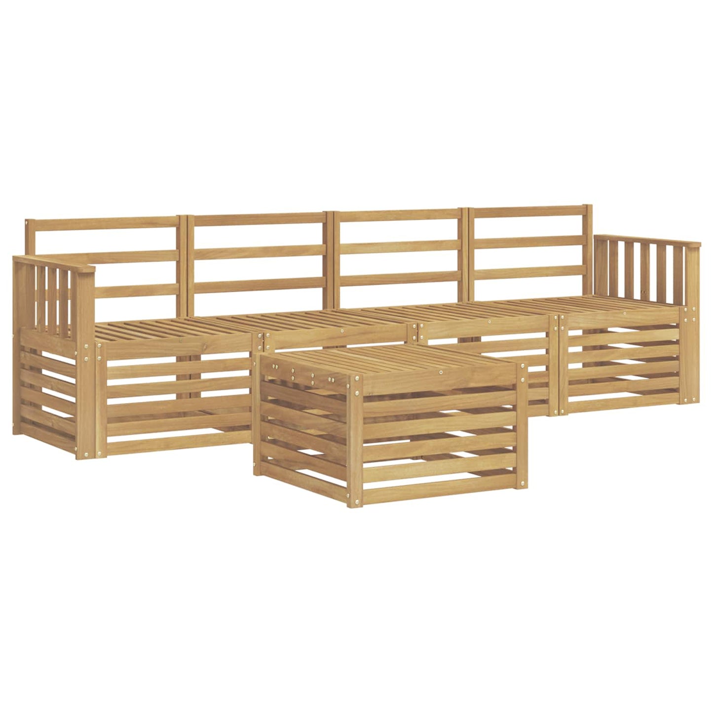 vidaXL Outdoor Sofa Set 5 pcs White Solid Acacia Wood