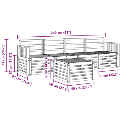 vidaXL Outdoor Sofa Set 5 pcs White Solid Acacia Wood