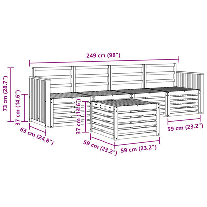 vidaXL Outdoor Sofa Set 5 pcs White Solid Acacia Wood