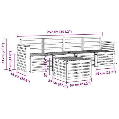 vidaXL Outdoor Sofa Set 5 pcs White Solid Acacia Wood