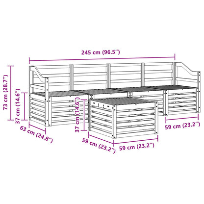 vidaXL Outdoor Sofa Set 5 pcs White Solid Acacia Wood