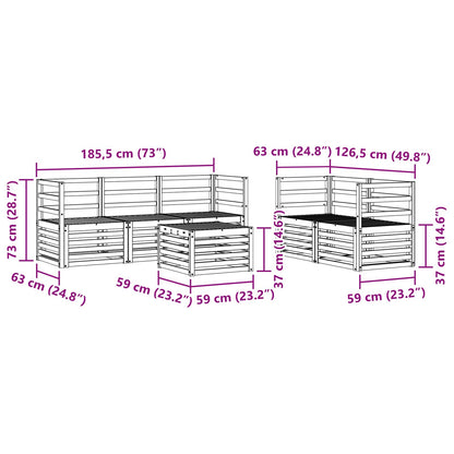 vidaXL Outdoor Sofa Set 6 pcs White Solid Acacia Wood