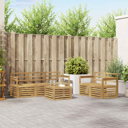 vidaXL Outdoor Sofa Set 6 pcs White Solid Acacia Wood