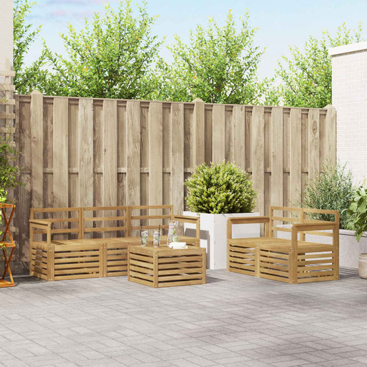 vidaXL Outdoor Sofa Set 6 pcs White Solid Acacia Wood