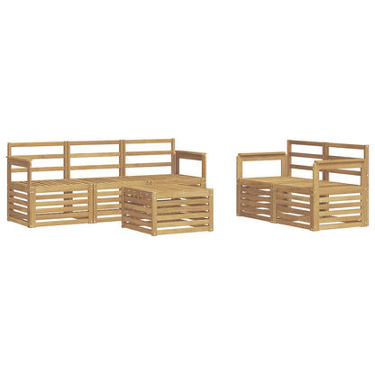 vidaXL Outdoor Sofa Set 6 pcs White Solid Acacia Wood
