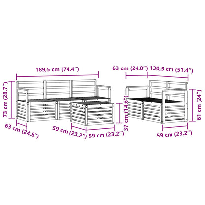 vidaXL Outdoor Sofa Set 6 pcs White Solid Acacia Wood