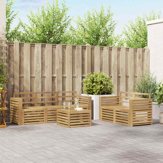 vidaXL Outdoor Sofa Set 6 pcs White Solid Acacia Wood