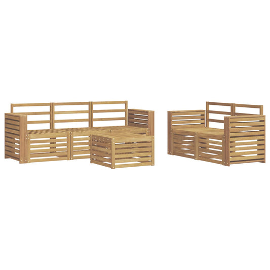 vidaXL Outdoor Sofa Set 6 pcs White Solid Acacia Wood