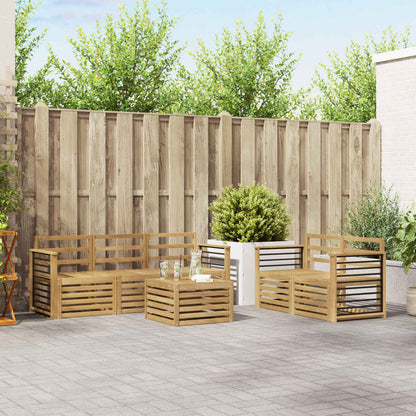 vidaXL Outdoor Sofa Set 6 pcs White Solid Acacia Wood