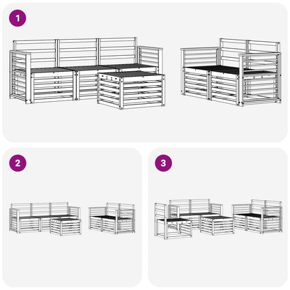 vidaXL Outdoor Sofa Set 6 pcs White Solid Acacia Wood