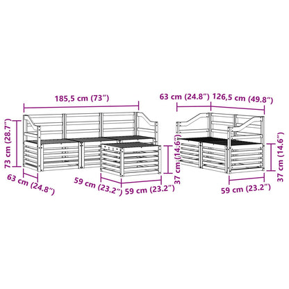 vidaXL Outdoor Sofa Set 6 pcs White Solid Acacia Wood