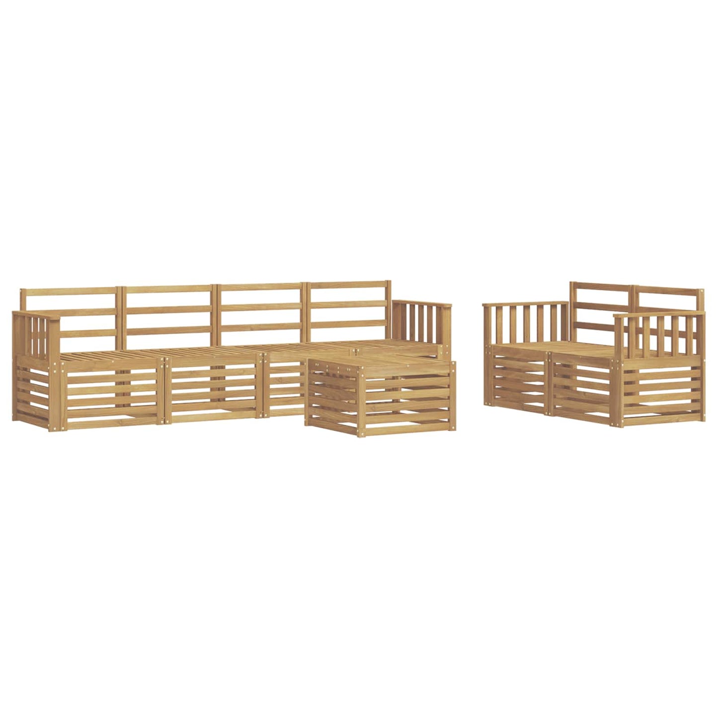 vidaXL Outdoor Sofa Set 7 pcs White Solid Acacia Wood