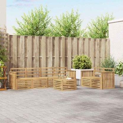 vidaXL Outdoor Sofa Set 7 pcs White Solid Acacia Wood