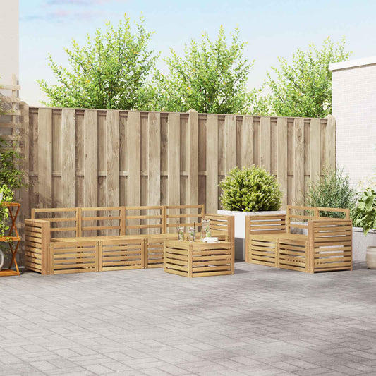 vidaXL Outdoor Sofa Set 7 pcs White Solid Acacia Wood