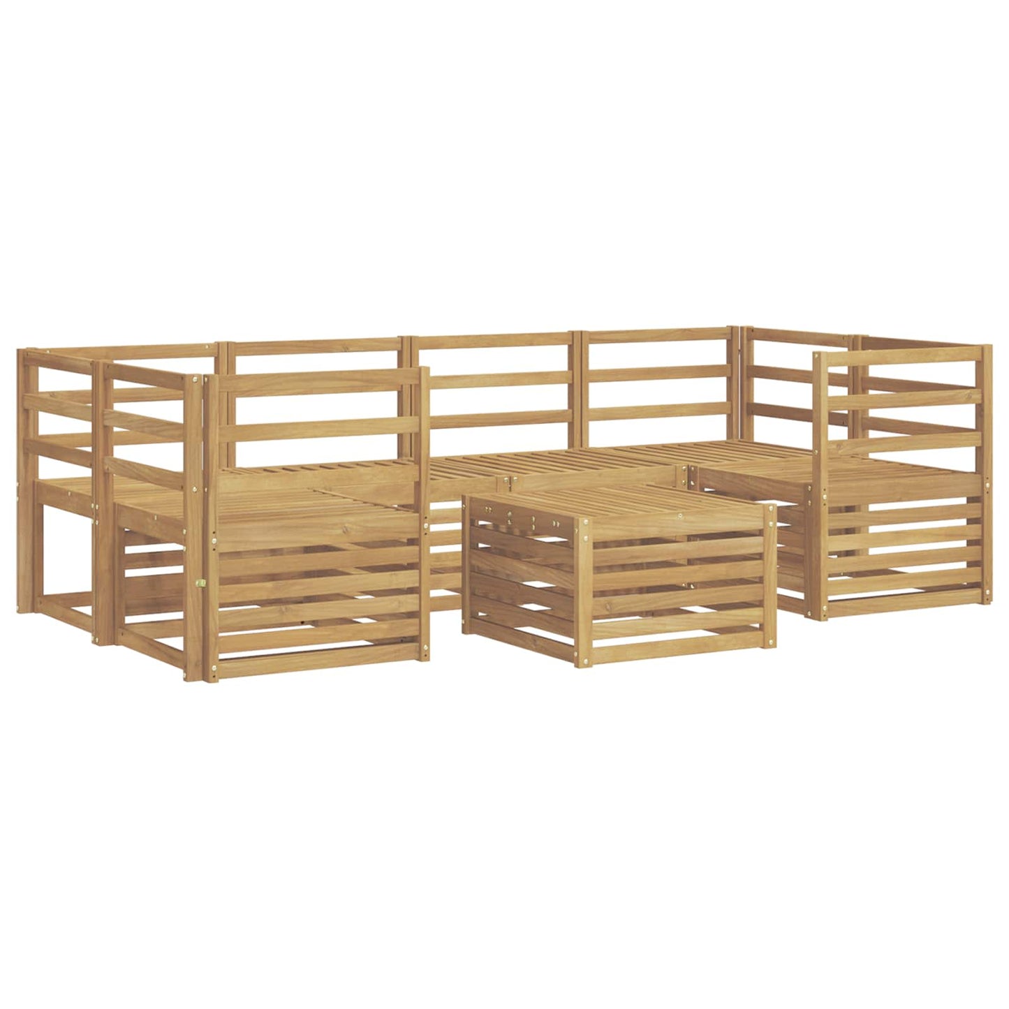vidaXL Outdoor Sofa Set 7 pcs White Solid Acacia Wood