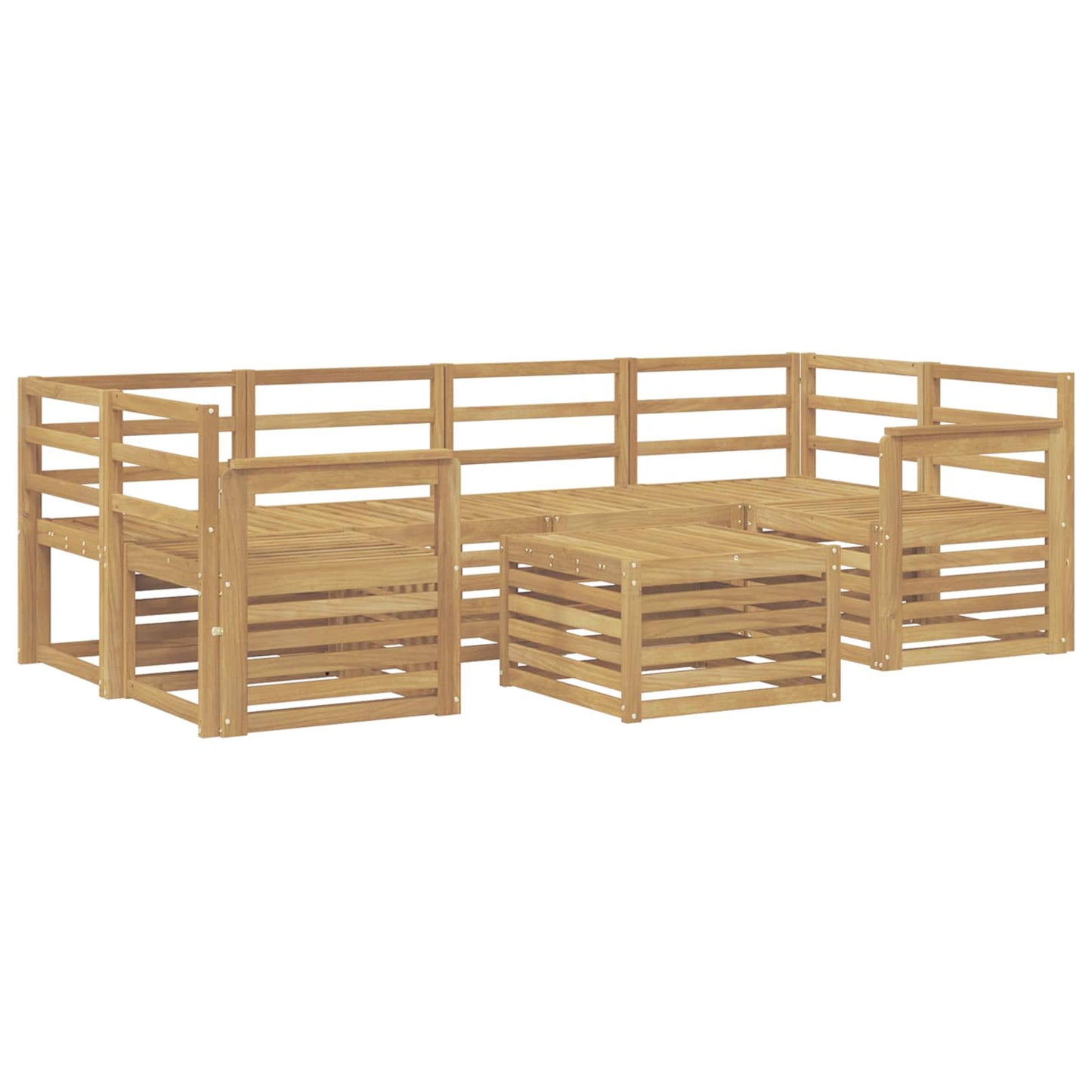 vidaXL Outdoor Sofa Set 7 pcs White Solid Acacia Wood