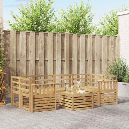 vidaXL Outdoor Sofa Set 7 pcs White Solid Acacia Wood
