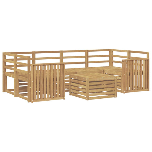 vidaXL Outdoor Sofa Set 7 pcs White Solid Acacia Wood