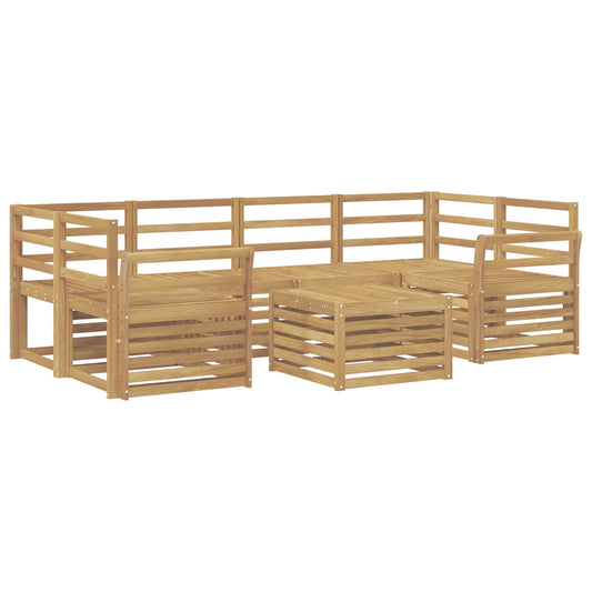 vidaXL Outdoor Sofa Set 7 pcs White Solid Acacia Wood
