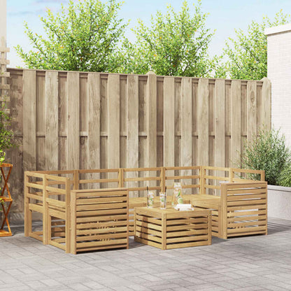 vidaXL Outdoor Sofa Set 7 pcs White Solid Acacia Wood
