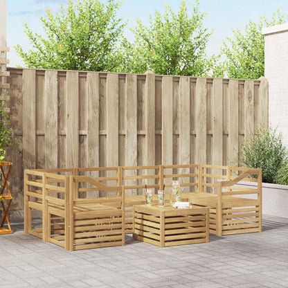vidaXL Outdoor Sofa Set 7 pcs White Solid Acacia Wood