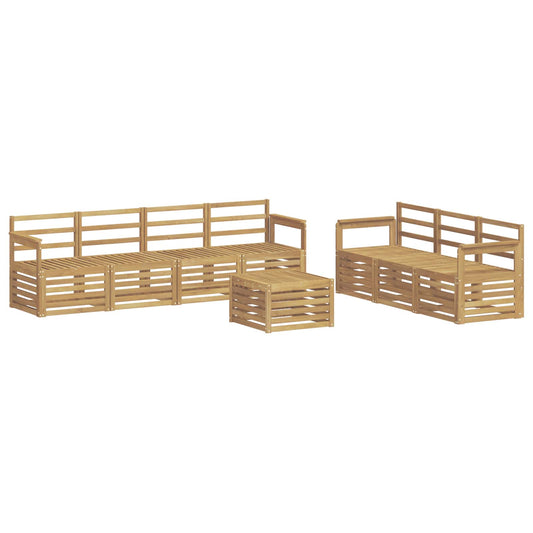 vidaXL Outdoor Sofa Set 8 pcs White Solid Acacia Wood