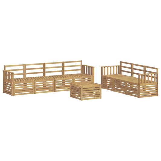 vidaXL Outdoor Sofa Set 8 pcs White Solid Acacia Wood
