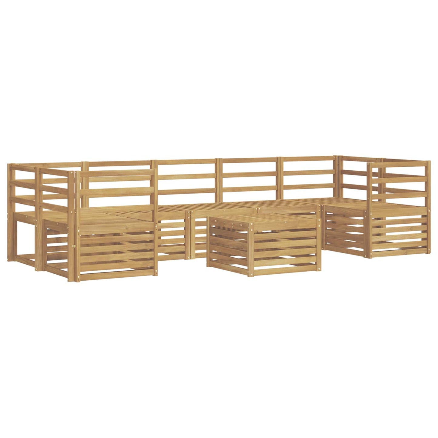 vidaXL Outdoor Sofa Set 8 pcs White Solid Acacia Wood