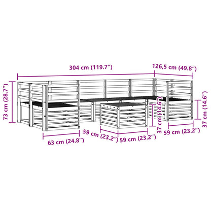 vidaXL Outdoor Sofa Set 8 pcs White Solid Acacia Wood