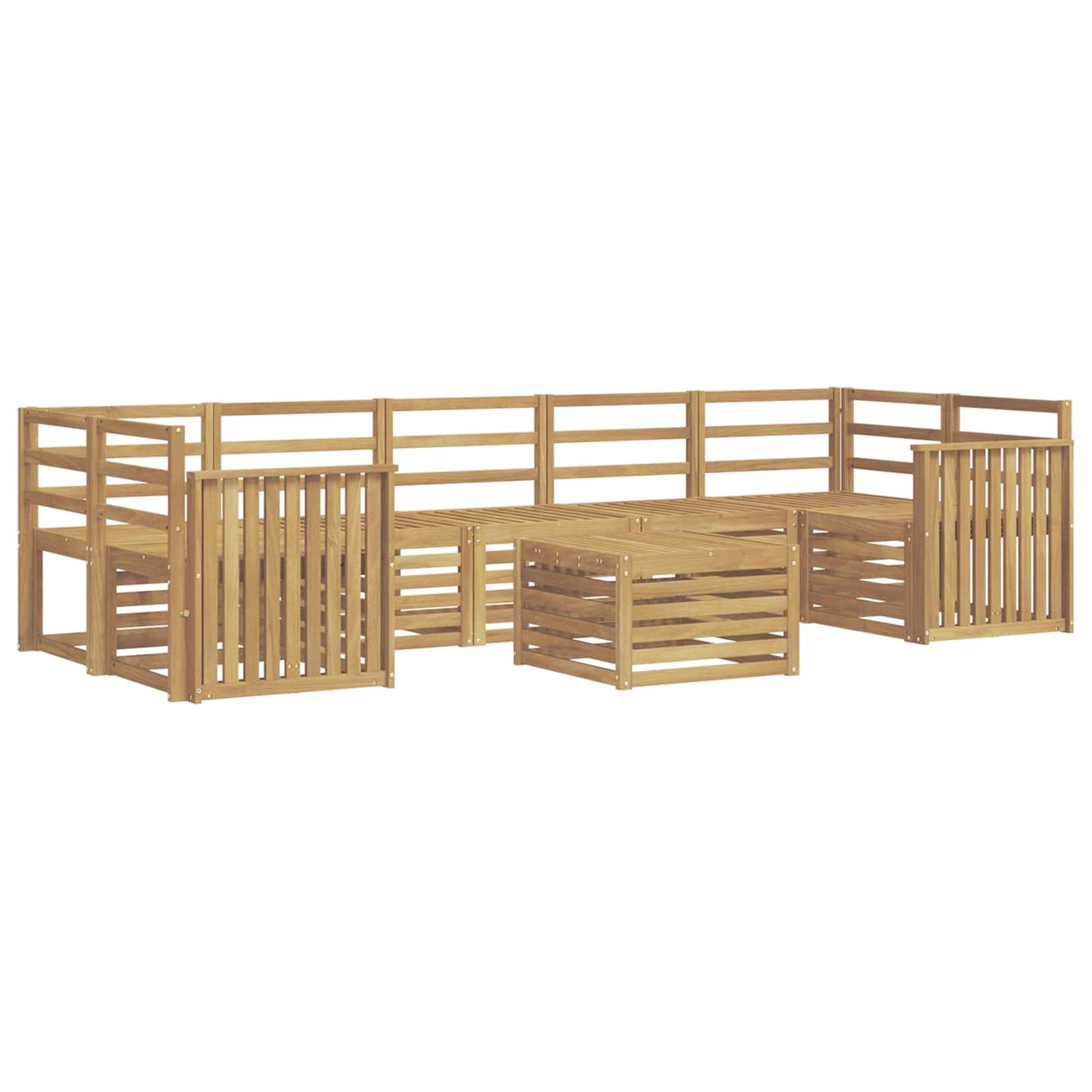 vidaXL Outdoor Sofa Set 8 pcs White Solid Acacia Wood