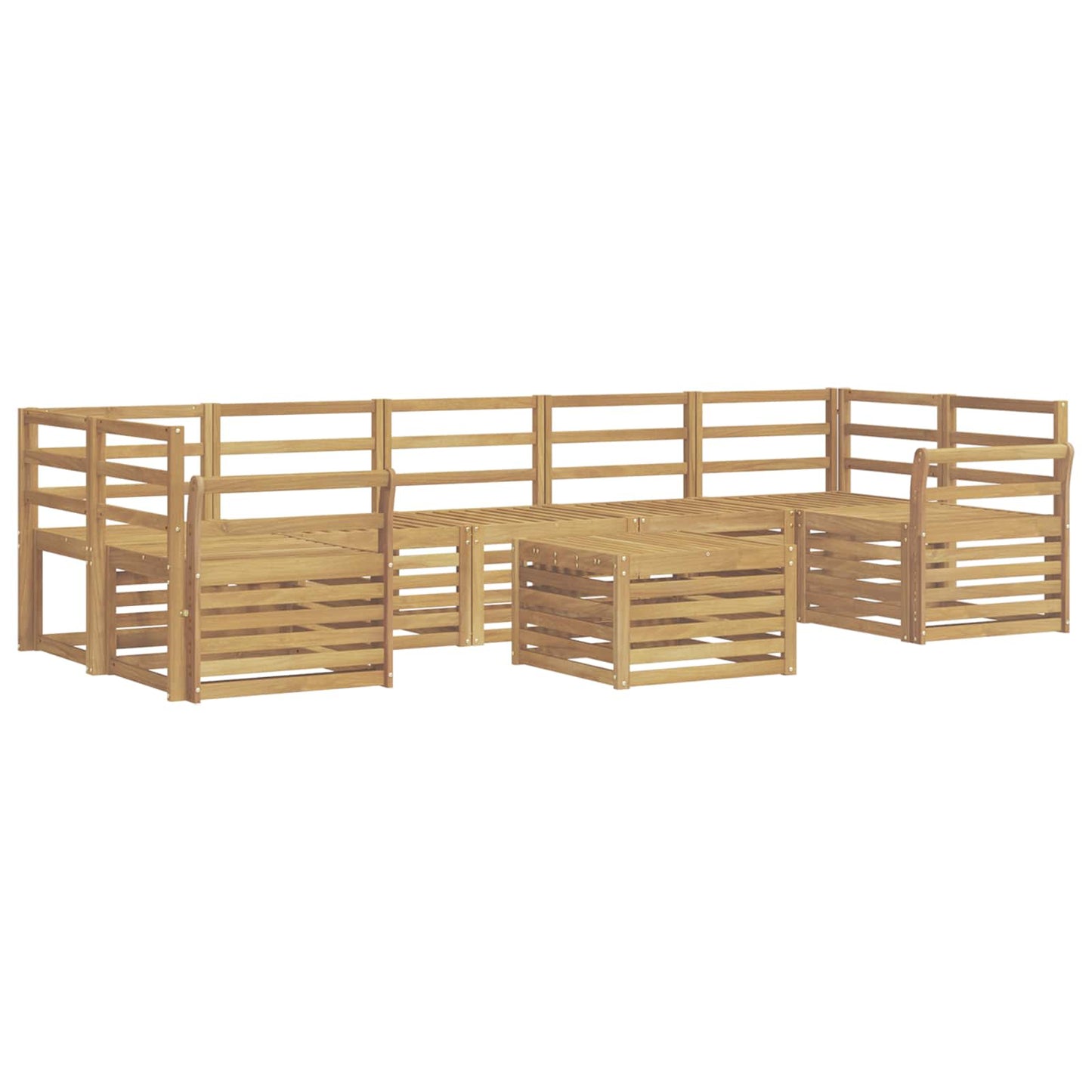 vidaXL Outdoor Sofa Set 8 pcs White Solid Acacia Wood