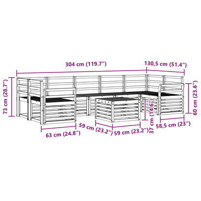 vidaXL Outdoor Sofa Set 8 pcs White Solid Acacia Wood