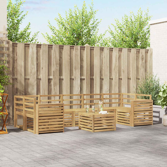 vidaXL Outdoor Sofa Set 8 pcs White Solid Acacia Wood