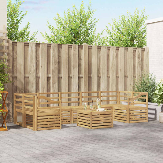 vidaXL Outdoor Sofa Set 8 pcs White Solid Acacia Wood