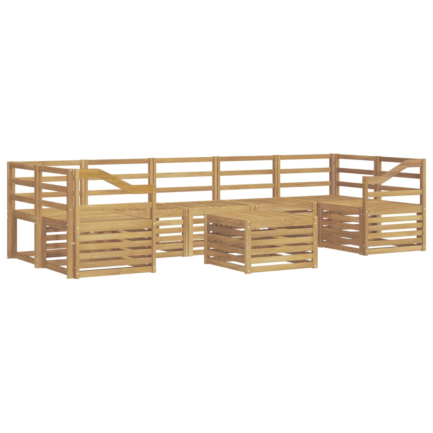 vidaXL Outdoor Sofa Set 8 pcs White Solid Acacia Wood