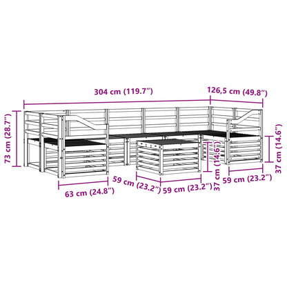 vidaXL Outdoor Sofa Set 8 pcs White Solid Acacia Wood